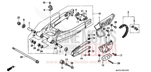 SWINGARM/CHAIN CASE XR400R2 de 2002